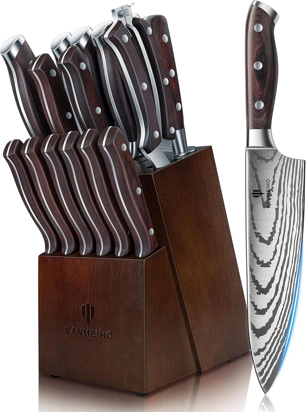 Coltelli: Messerset 16 tlg mit Messerblock Küchenmesser Set Profi – Nuovo e nell'imballaggio originale da Bremgarten b. Bern venduto da Meeegasales60