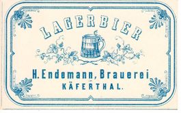 Bieretikette H.Endemann Brauerei in Käferthal