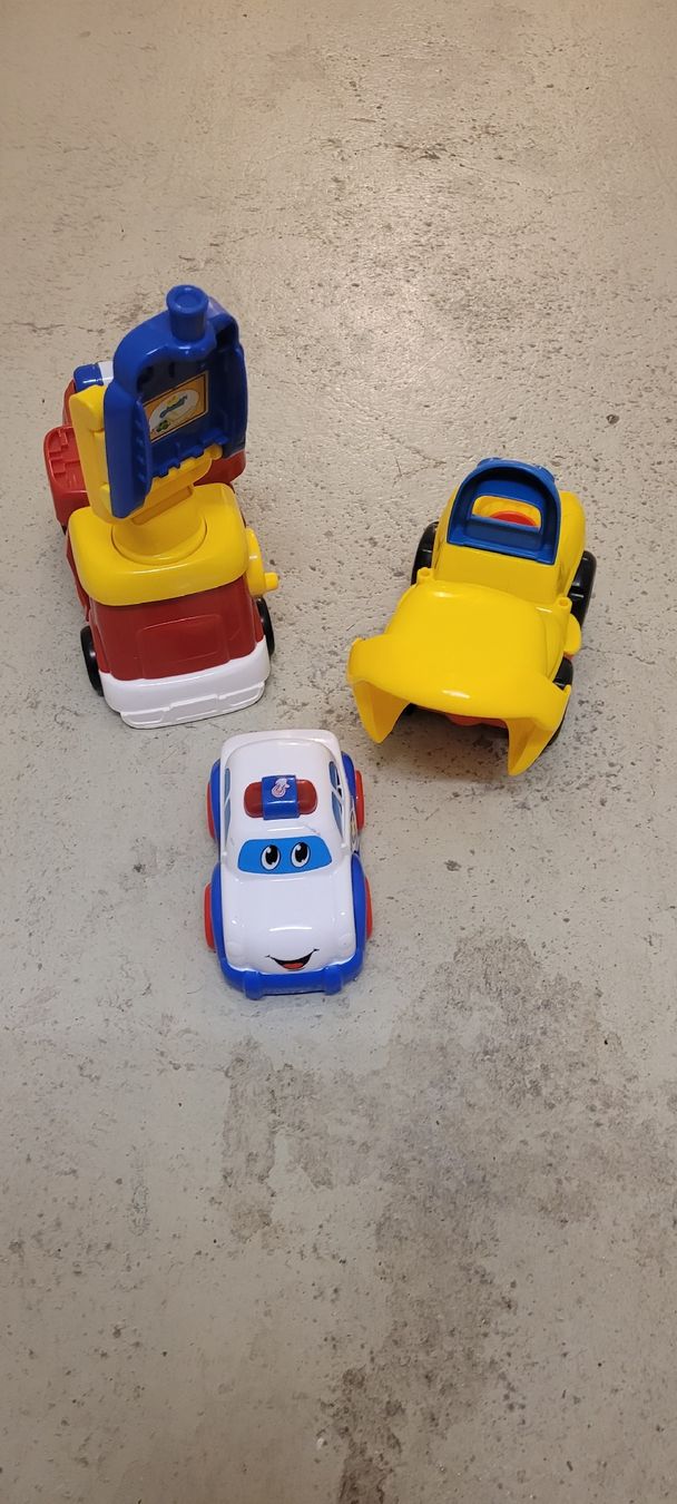 Lot De 3 Petits Camions Pompiers Jouets Allemagne 1900, Penny Toys, Bois Et Plomb, 5 Cm