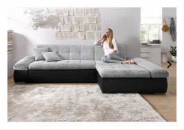 Neuwertiges Ecksofa grau/schwarz zu verkaufen