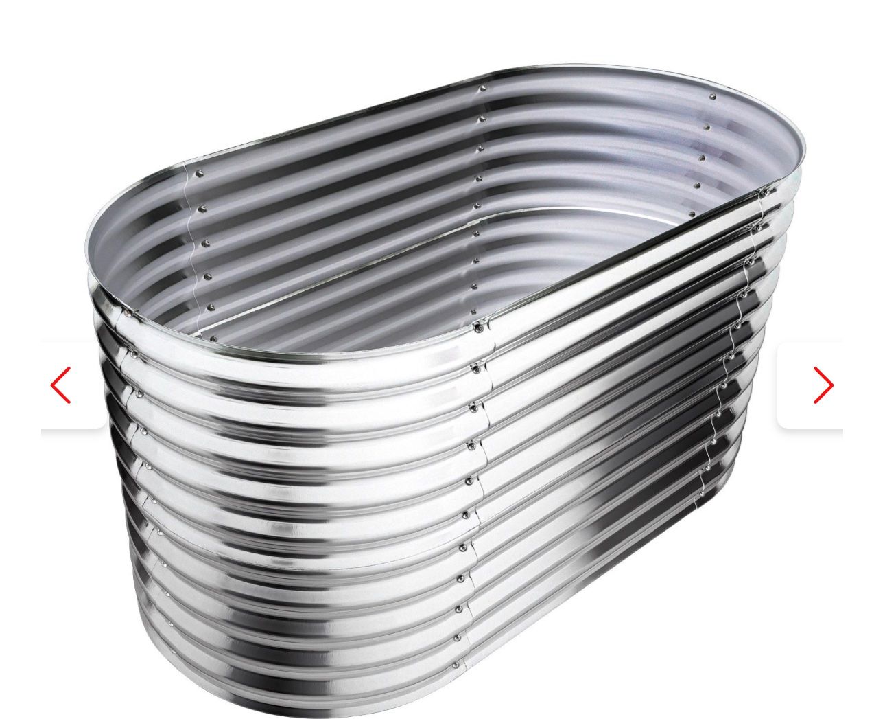 Blumentöpfe: Metall Hochbeet Cornwall Silber oval 161x82x82cm – Neu und originalverpackt aus Amriswil von JaJa-Express