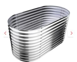 Metall Hochbeet Cornwall Silber oval 161x82x82cm