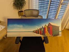 Leinwandbild Strandhaeuschen Landschaft Motiv Lang 120cm