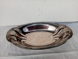 Jugendstil "Kayser" Schale Messing versilbert um 1900 Adler
