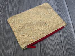 🎉 Kleine Kosmetiktasche in Gold glitzernd