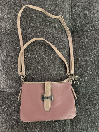 Pinke Umhängetasche, Leder - Handtasche für den Sommer