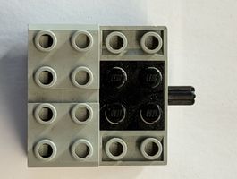Lego Technic-Motor  Stein, hellgrau, mit schwarzem - Rarität