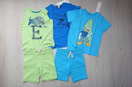 5Stk 2 T-shirt neu, 1 Tank Top, 2 kurze Hose Esprit Gr.92/98
