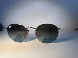Ray-Ban Round Metal bronze, blau-graue Verlaufsgläser