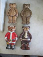 4 Vintage Teddybären Metall von Silver Crane Designs 1994