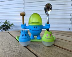 WMF Eierbecher & Salz- und Pfefferstreuer, Mc Egg Blau/Grün