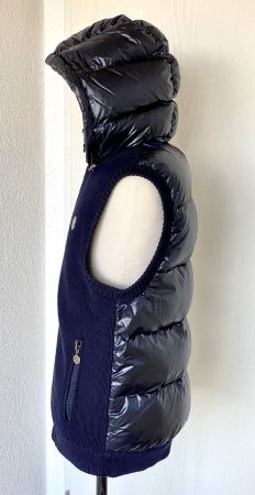 Moncler Cardigan Gilet L-M, Daunenweste blau