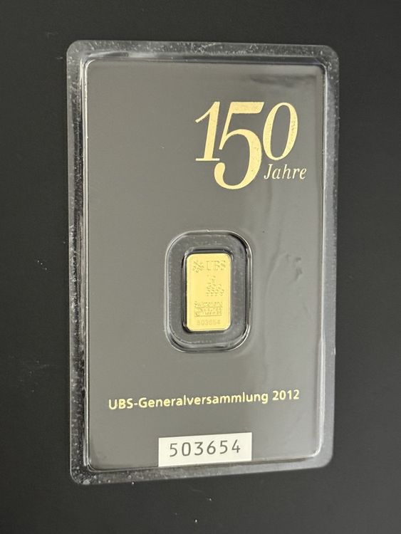 Goldbarren 1g UBS Bank Jubiläum (Neu und originalverpackt) in ...