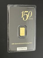 Goldbarren 1g UBS Bank Jubiläum