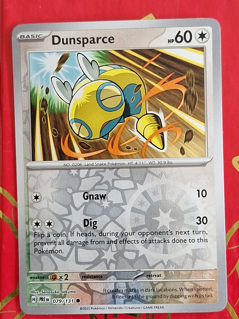 Pokémon Sammelbilder & Trading cards: Dunsparce - Reverse Holo - Pokemon Prismatic Evolution – Gebraucht aus Altstätten SG von GGsGameshop