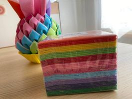 Rainbow farbige Servietten Kiste 12 mal 100