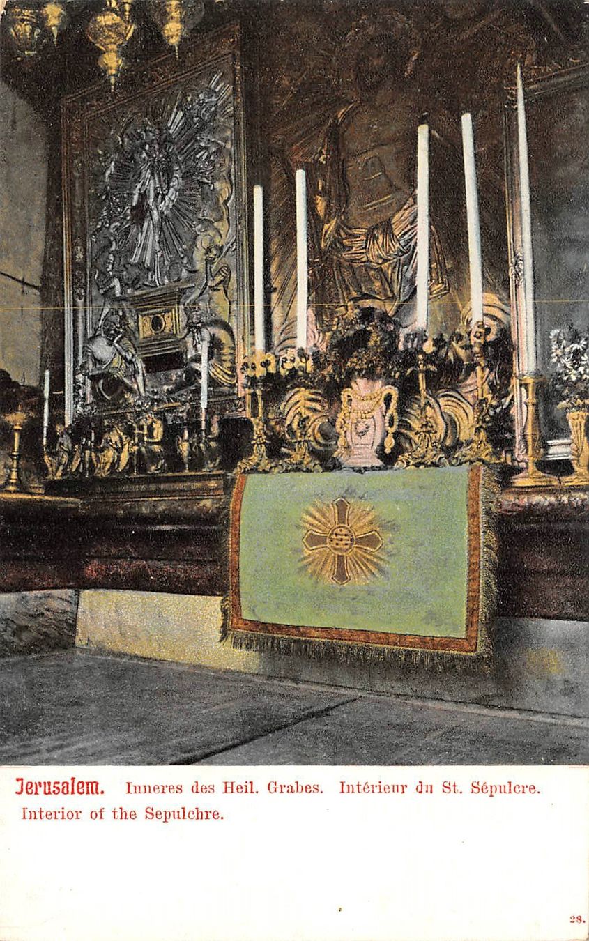 Cartoline postali: Jerusalem, Inneres des heiligen Grabes – Usato da Ottikon b.Kemptth. venduto da Neptun1974