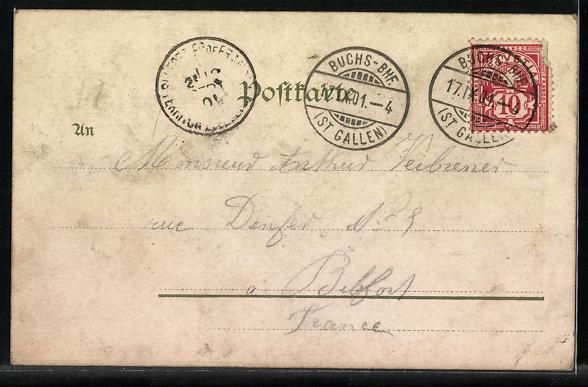 Cartoline postali: Buchs /SG, Strassenpartie mit Anwohnern – Usato da Berlin venduto da bartko-reher 1