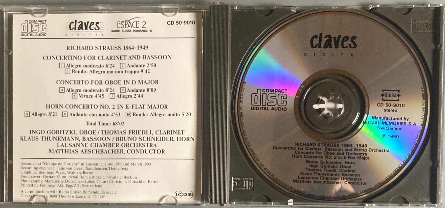 CD: RICHARD STRAUSS.... - CONCERTOS FOR WIND INSTRUMENTS – Usato da Poliez-Pittet venduto da Newtown-Records 2