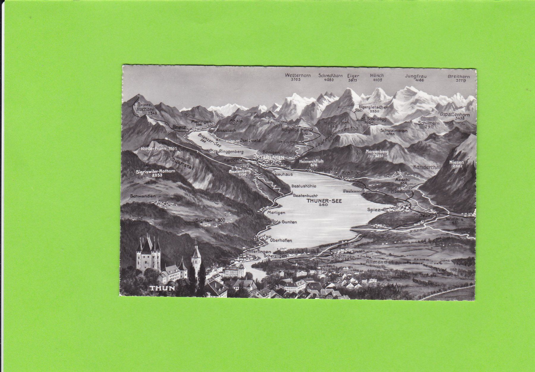 Cartoline postali: Panorama Thunersee – Usato da St. Peterzell venduto da neckertal