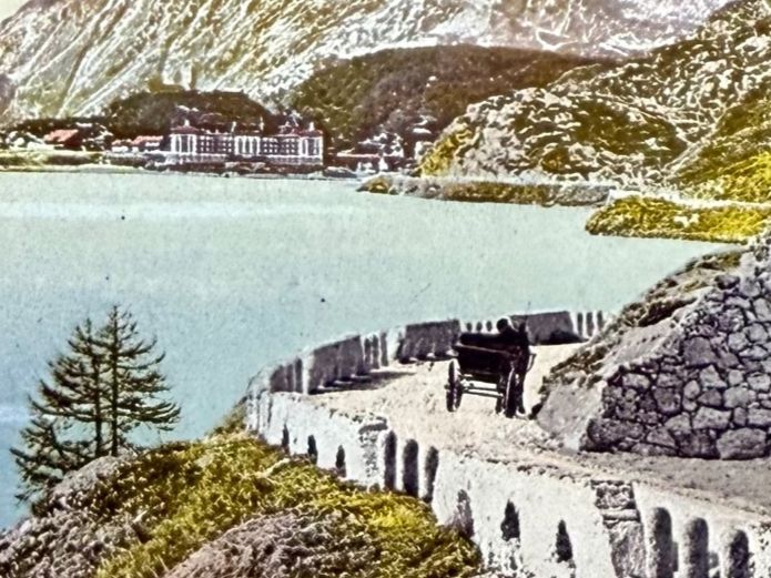 Cartoline postali: AK: Silsersee Mit Maloja - calèche – Usato da Lutry venduto da Ediego 1