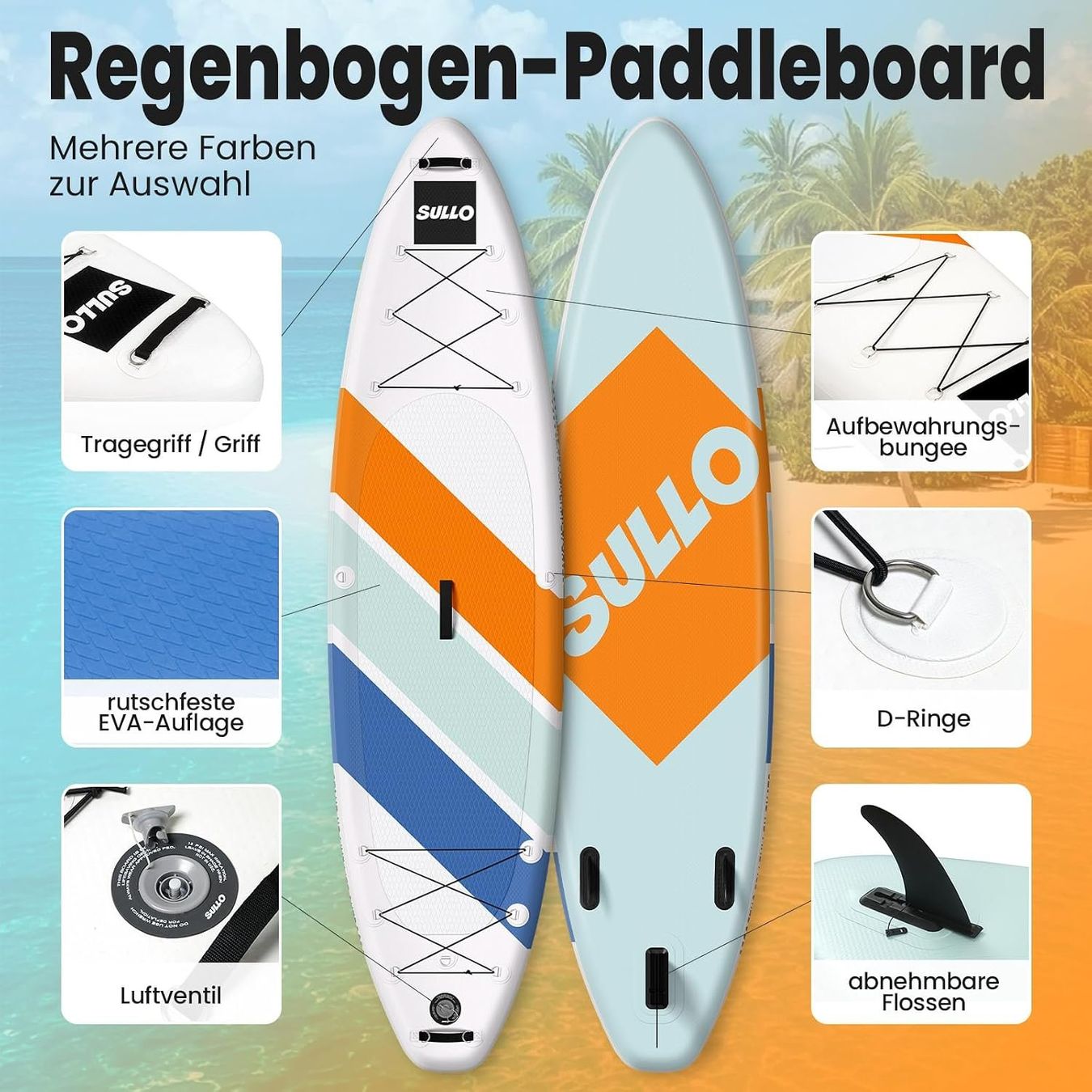 Tavole da surf e di nuoto: SUP Board 320cm Stand Up Paddle Board aufblasbar Set 160kg – Nuovo e nell'imballaggio originale da Wittenbach venduto da VELARO 1