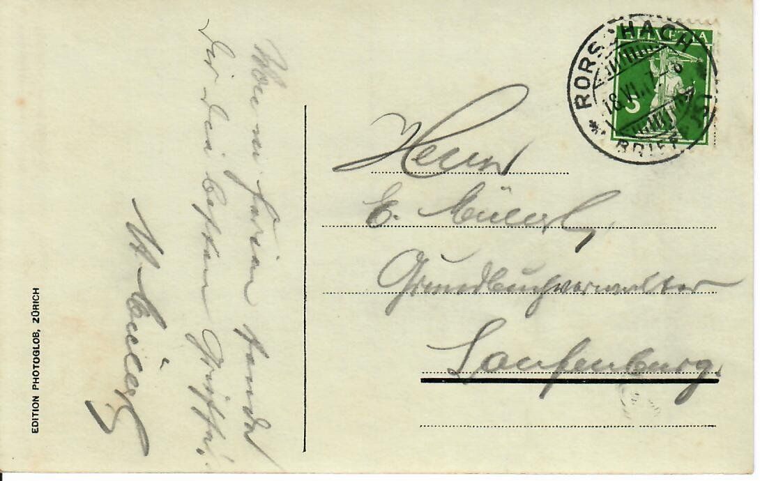 Cartoline postali: Rorschach Hafen 1917 – Usato da Hochdorf venduto da Ziegel-16 1