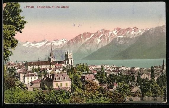 Cartoline postali: AK Lausanne, Panorama et les Alpes – Usato da Berlin venduto da bartko-reher