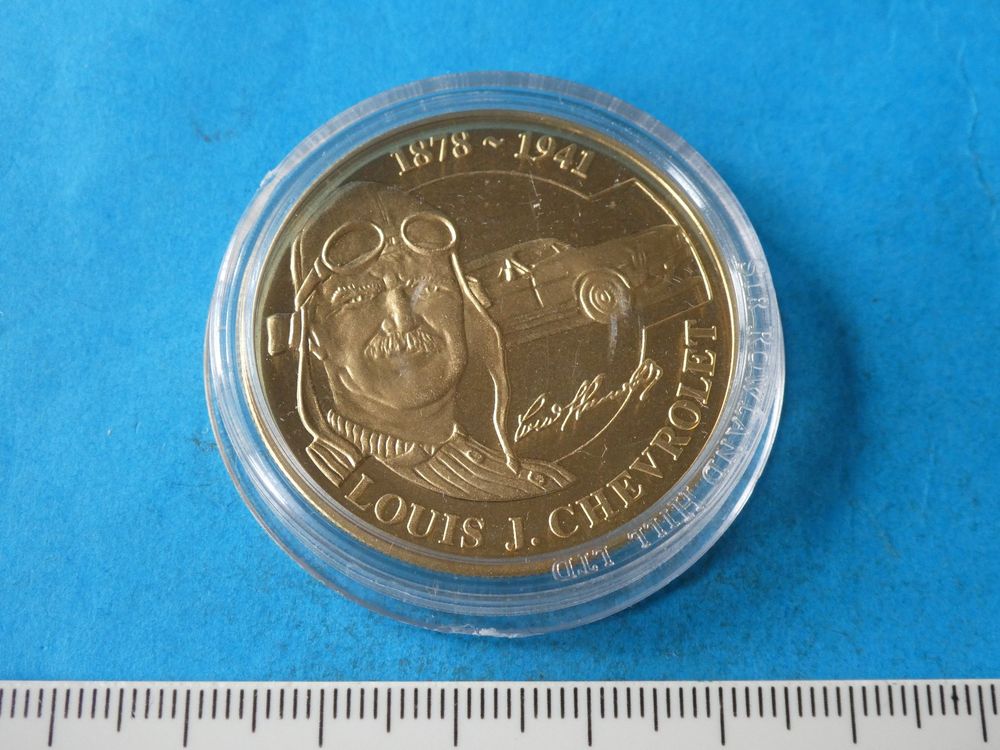 Louis J. Chevrolet 1878-1941, vergoldete Medaille PP 40 mm 1