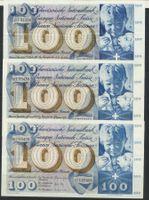 Banknote Fr. 100 aus den Jahren 1956, 1965, 1967 gebraucht