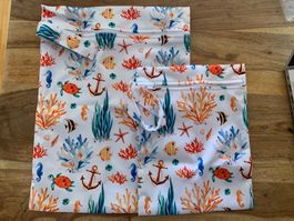 Set 2x Wetbag / Nasstasche / Beutel  Meeres Motive