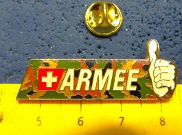 MILITÄR ARMEE SCHWEIZ PIN GLASIERT GOLDIG 👍