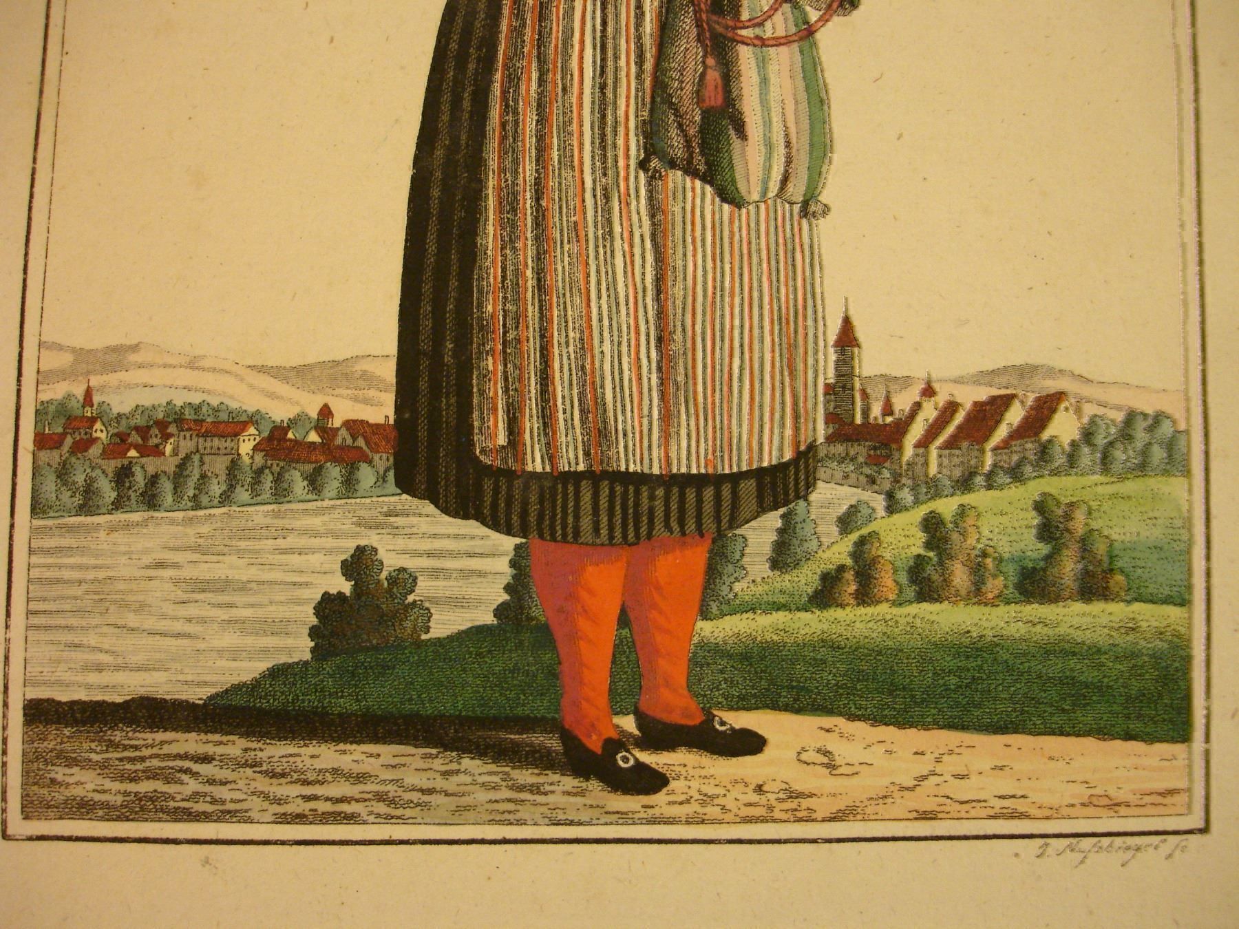 Stiche: TRACHT BASEL & ANSICHT, KUPFERSTICH 1810 – Gebraucht aus Grüningen von Kartensammler 3