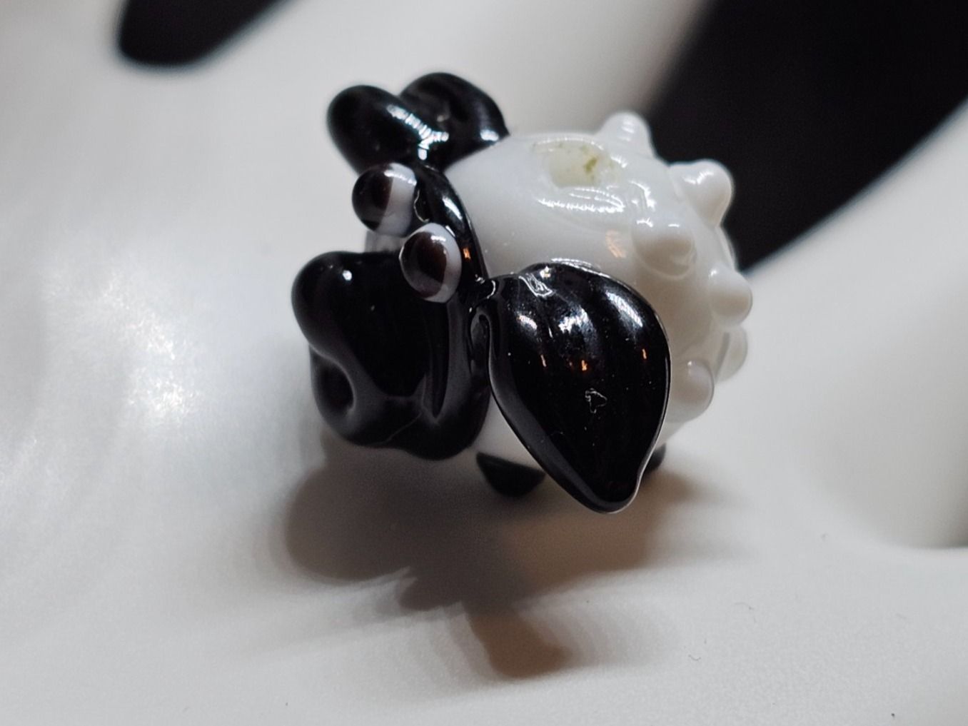 Perle (finte): 1 Lampwork Zwisch Elemente Schaff Olive Kette Basteln Perlen – Nuovo (secondo la descrizione) da Riedt b. Erlen venduto da Gottestraene 2