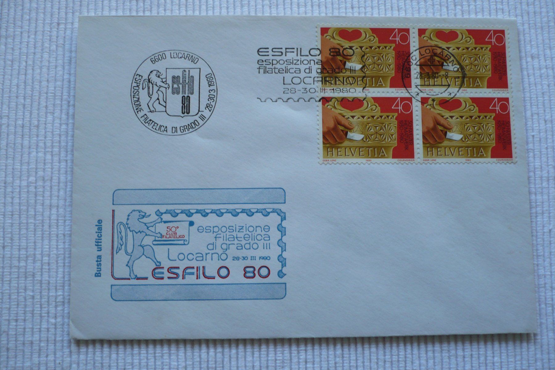 Tutti i francobolli: 1980 ESFILO 80, Locarno – Usato da Zürich venduto da saltandpepper008