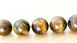 Kette TIGERAUGE Perlen 2cmx42-60cm Südafrika Halskette Kette