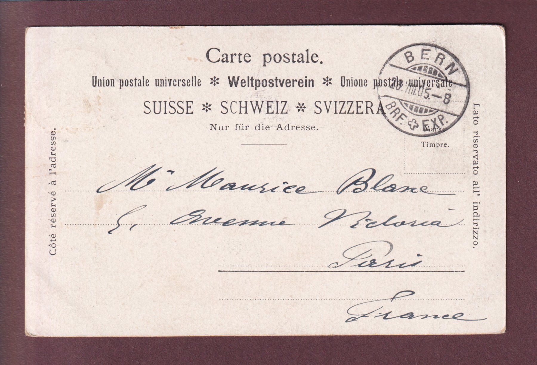 Cartoline postali: BERN und die Alpen - 1905 – Usato da Pully venduto da nicecards 1