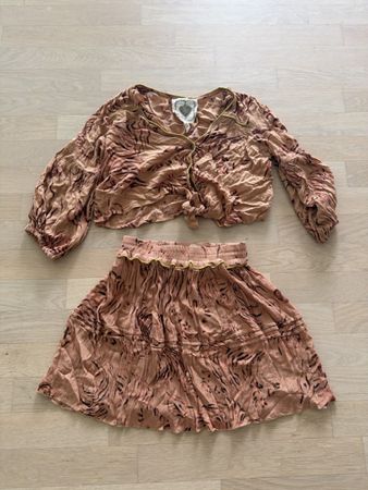 Boho 3-teiliges Set Gr. S – Bluse, Rock & Hose | Mykonos