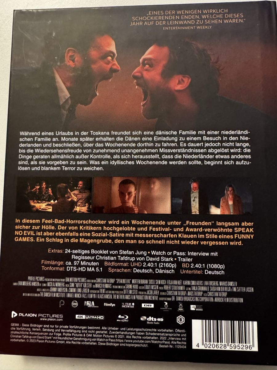 Tutti i DVDs: Speak no Evil , 4K UHD Blu-Ray + Blu-Ray – Usato da Birsfelden venduto da Samichlaus74 1