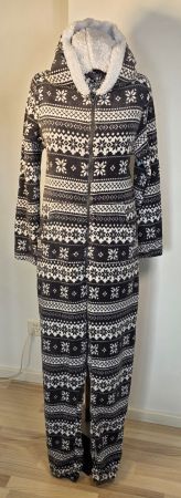 unisex L kuscheliger cozy Pyjama Overall Homedress m. Kapuze