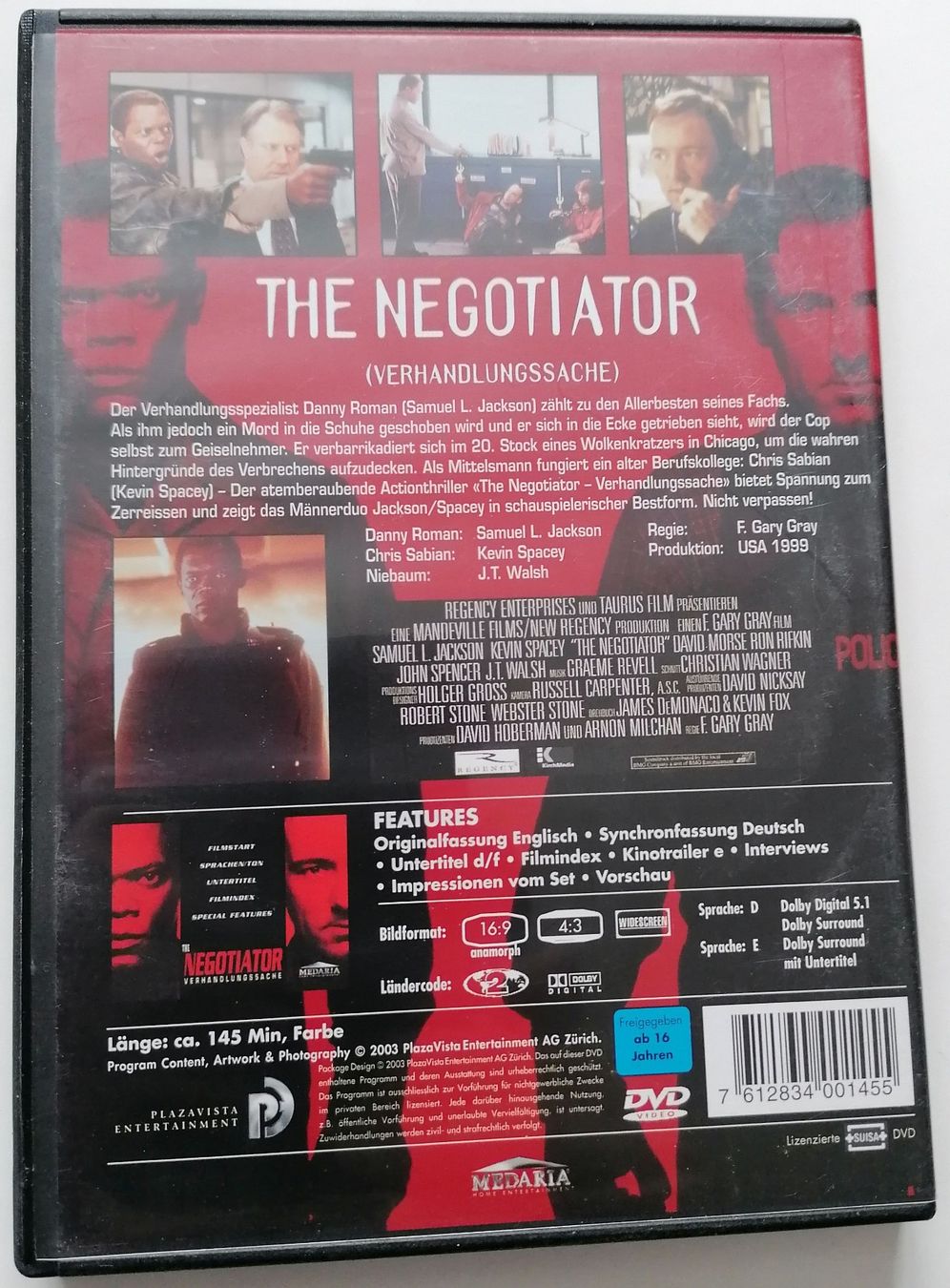 Tutti i DVDs: The Negotiator - Verhandlungssache - Samuel L. Jackson – Usato da Oberurnen venduto da mackrokodile 1