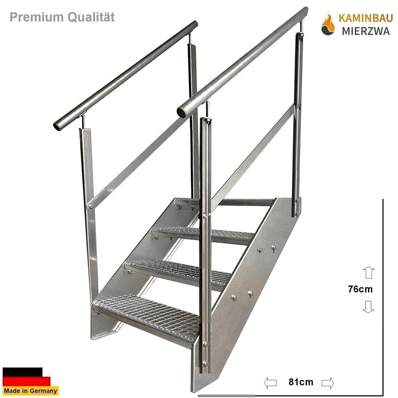 Altro: Stahltreppe 4 Stufen+Geländer 100x76cm – Nuovo e nell'imballaggio originale da Bottighofen venduto da zaap 1