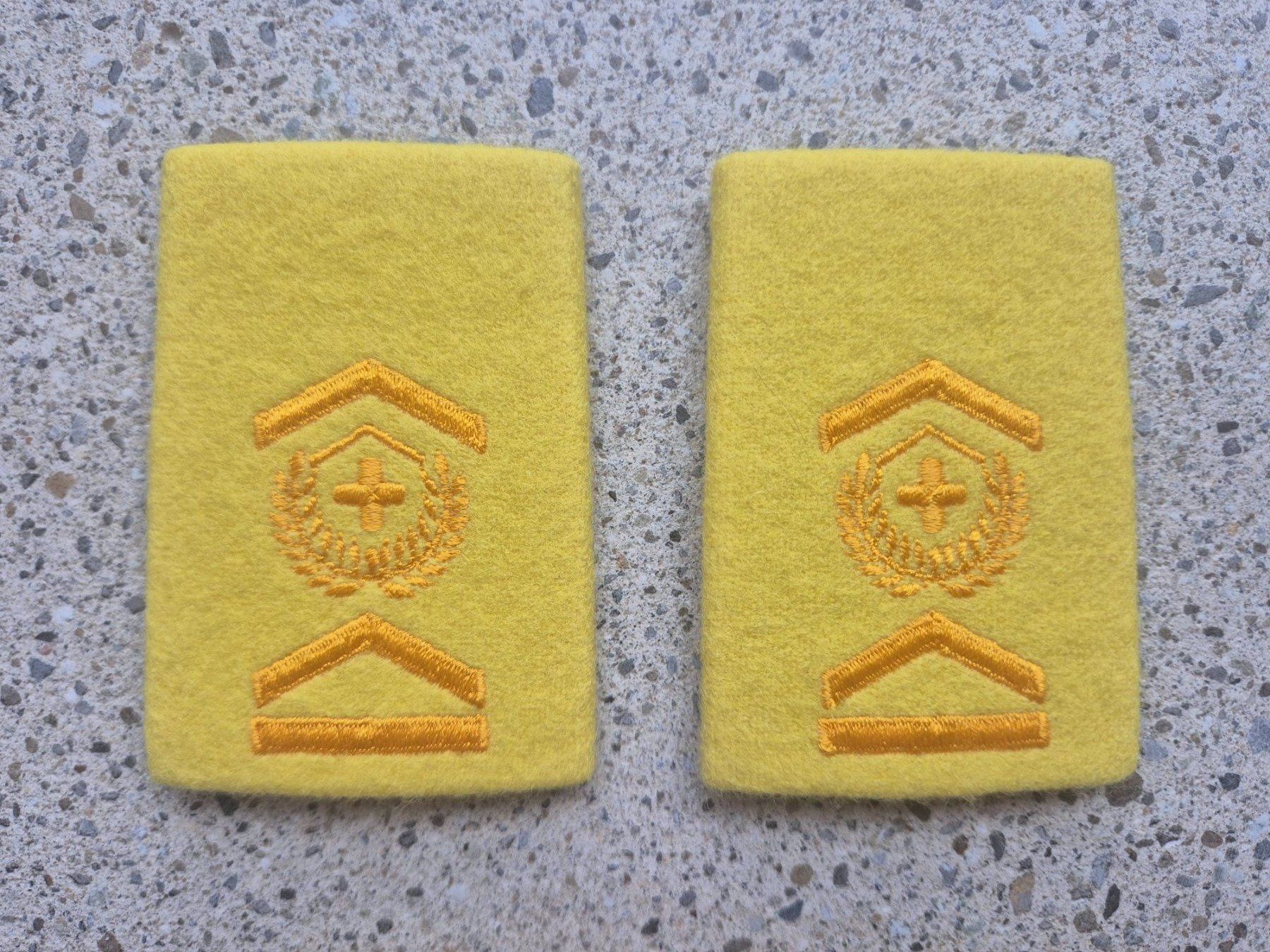 Schweizer Armee Placchette & Badge: Gradabzeichen Patten Set Fourier Panzergrenadier – Nuovo e nell'imballaggio originale da Riedholz venduto da fr_sIruP