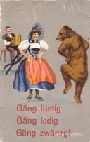 Bär // Bärenkarte 1918 "Gäng lustig Gäng ledig Gäng zwänzgi"