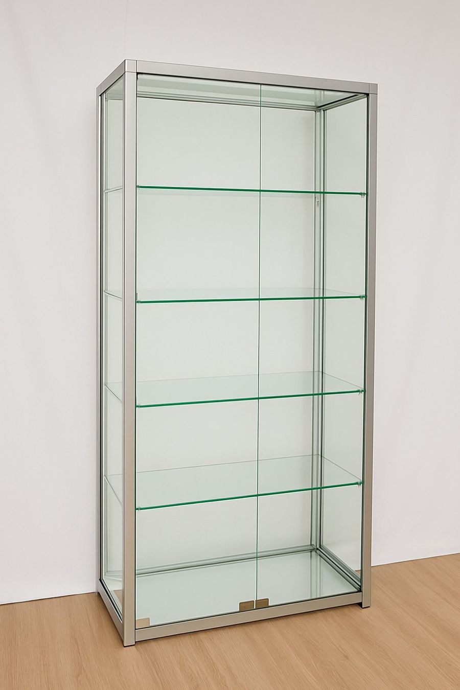 Vitrinen: Hochwertige Design-Glasvitrine mit Chromrahmen – Gebraucht aus Stetten AG von S.Tun.