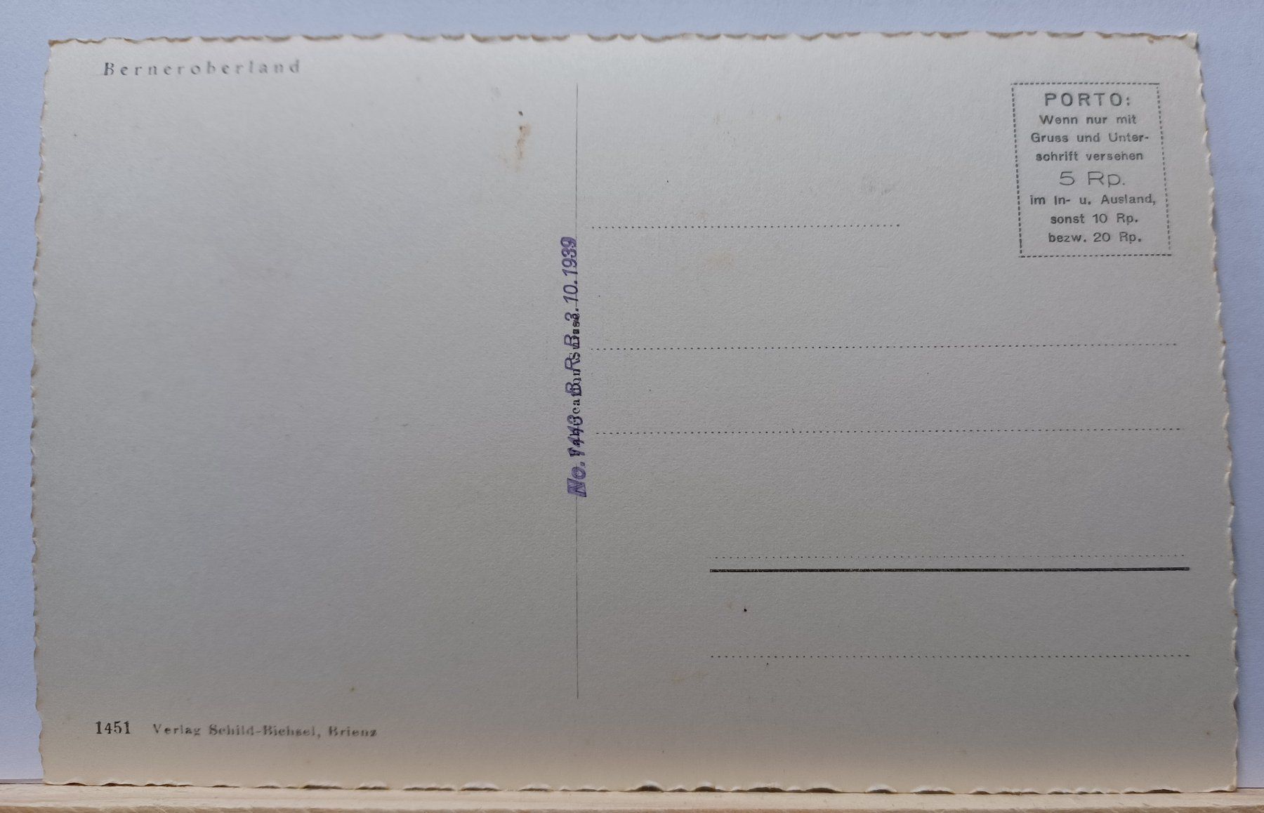 Ansichtskarten: BE, No. 1451, Berneroberland – Gebraucht aus Aarau Rohr von mgvw 1