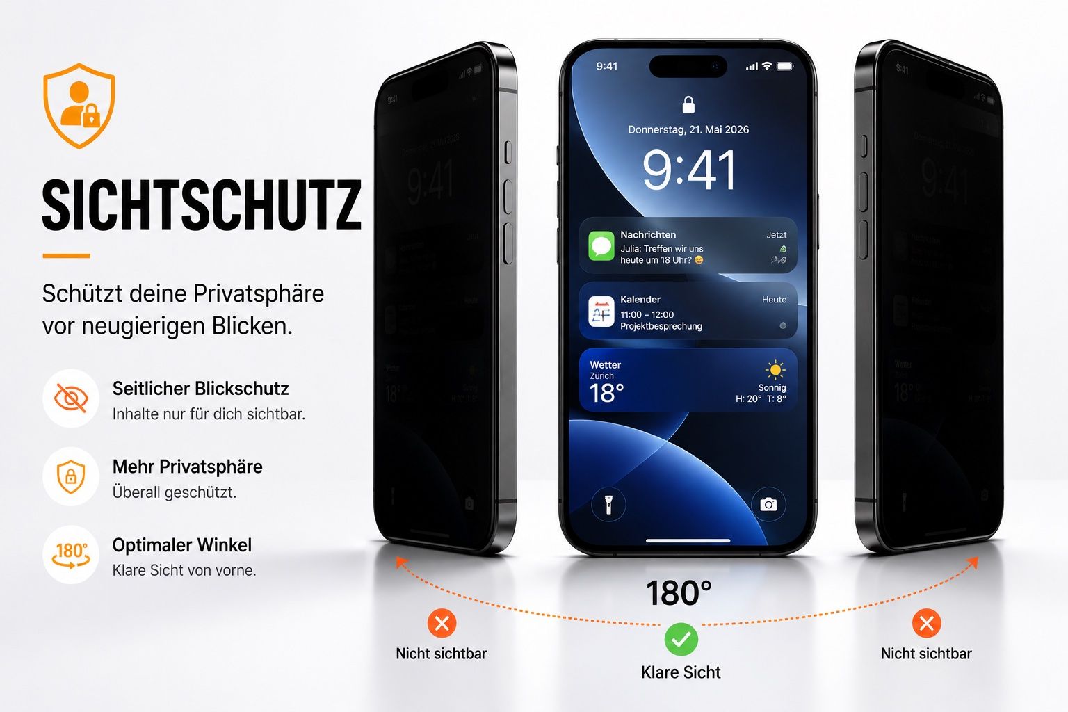 Panzerglass Covers & Schutzfolien: 1x Panzerglas Sichtschutz iPhone 17 Pro Max | 9H Schutz – Neu und originalverpackt aus Zollikofen von TrendMaster24 3