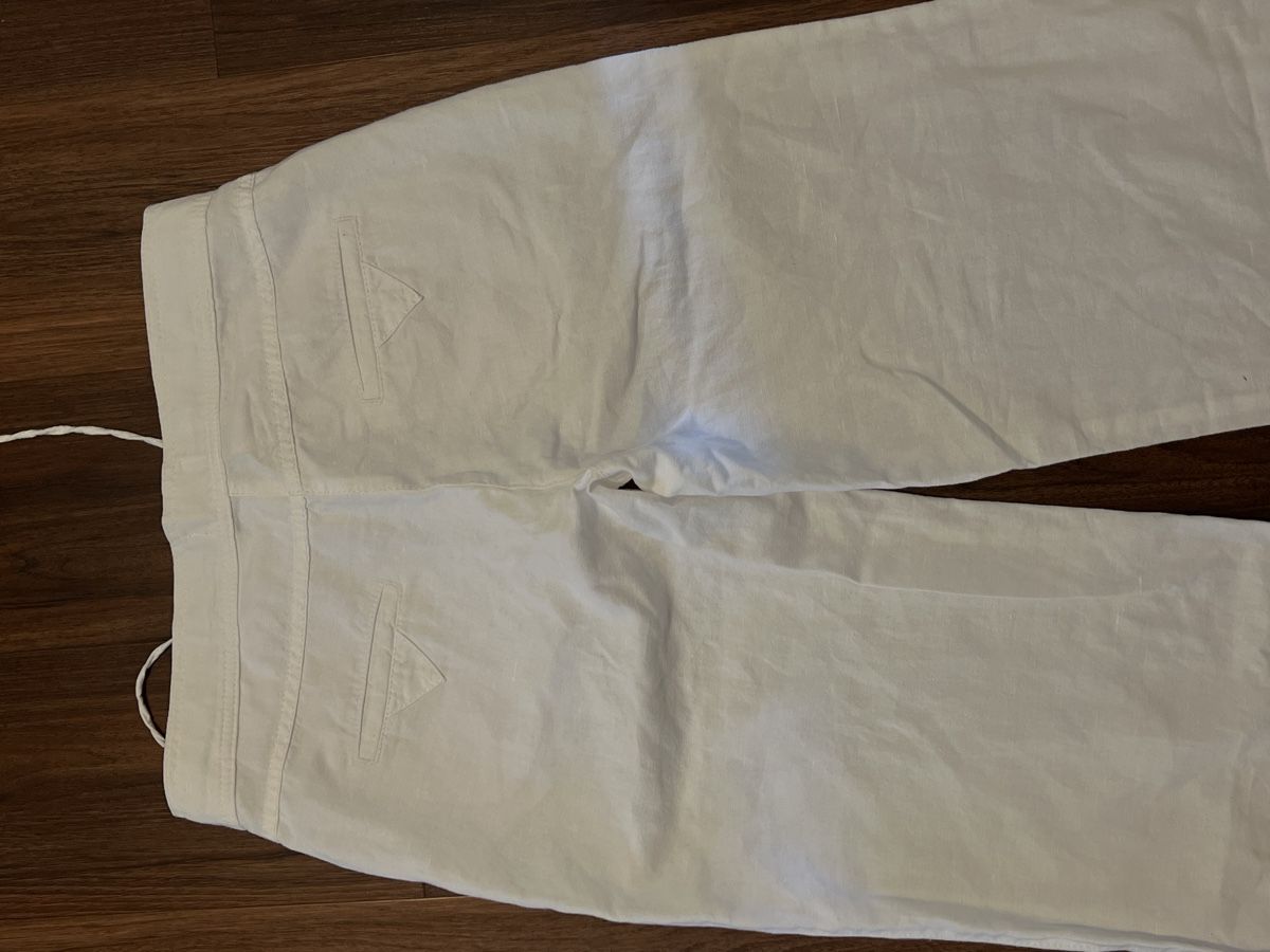 Pantaloni: weisse Leinen Hose Straight Leg – Usato da Luzern venduto da Woodbee44 1