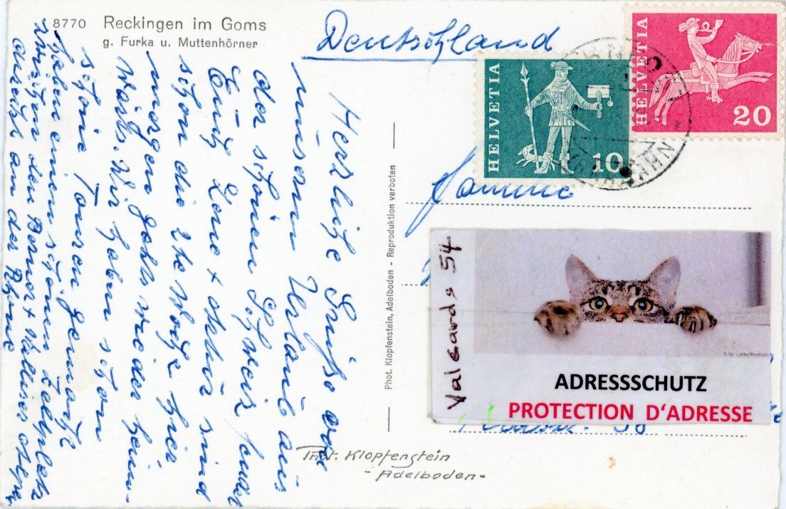 Cartoline postali: Reckingen   VS  mit Muttenhörner    um 1960 – Usato da Brig venduto da Valcards54 1