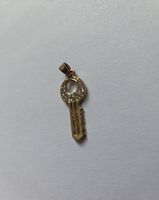 Schlüssel Anhänger Zirkonia Gold-look neuwertig